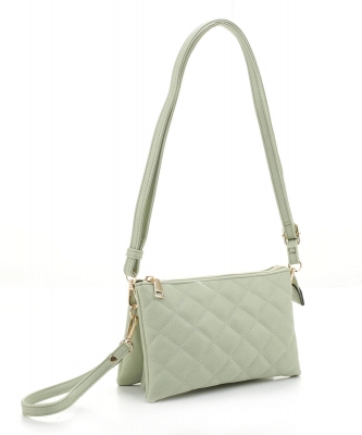 Quilted Versatile 3-Compartment Wristlet Cross Body FC20245 GREEN